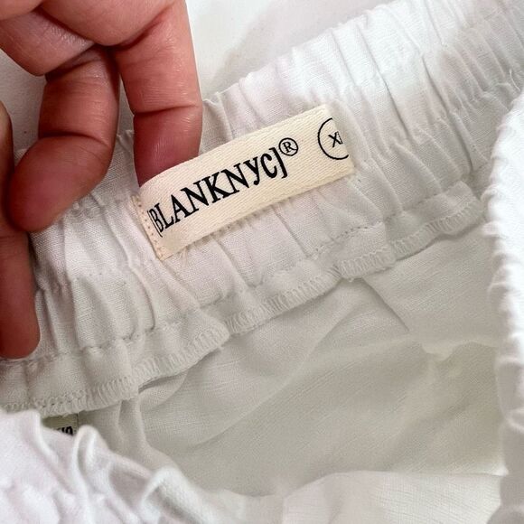 Blank NYC High Waist Linen Shorts Women's XL Elasticized Waistband Back Pockets - Picture 4 of 12